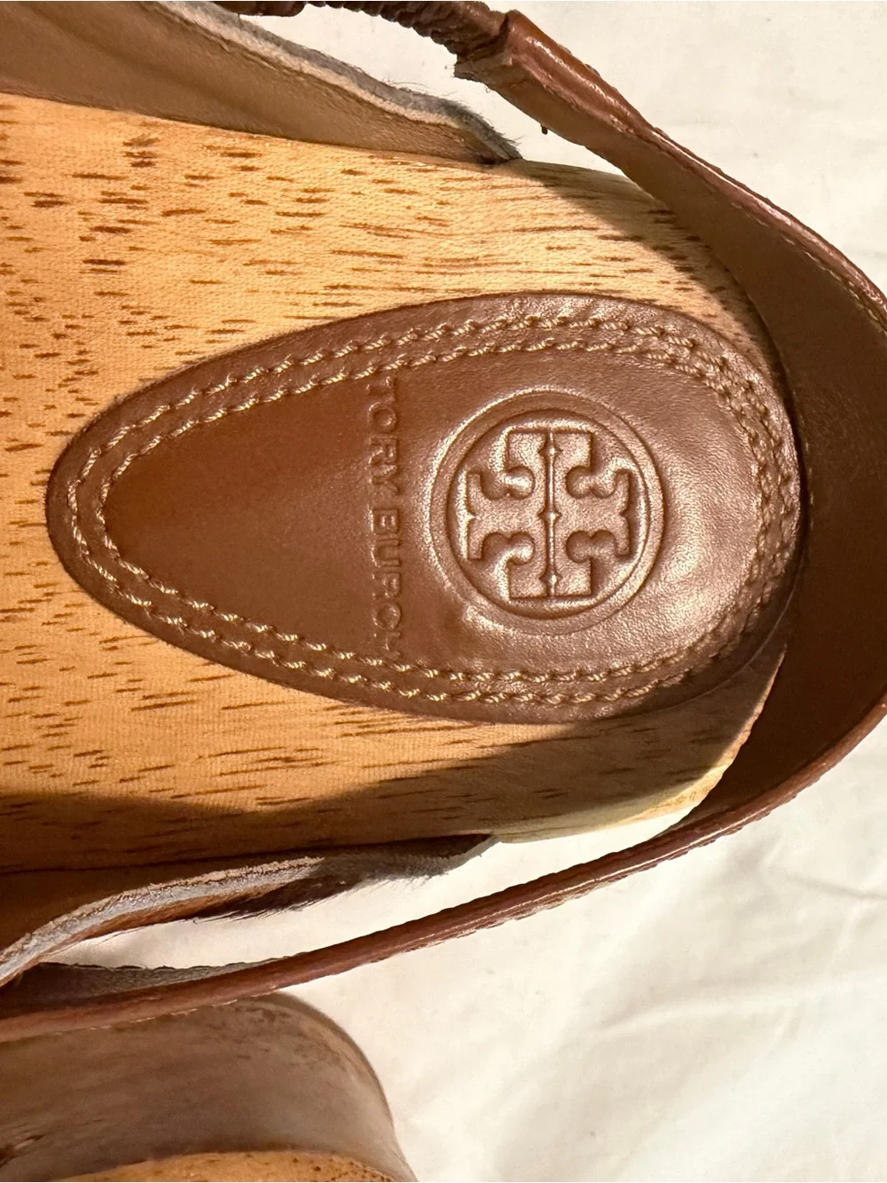 Tory Burch Brown and White Cow-Print Slingback Mules
